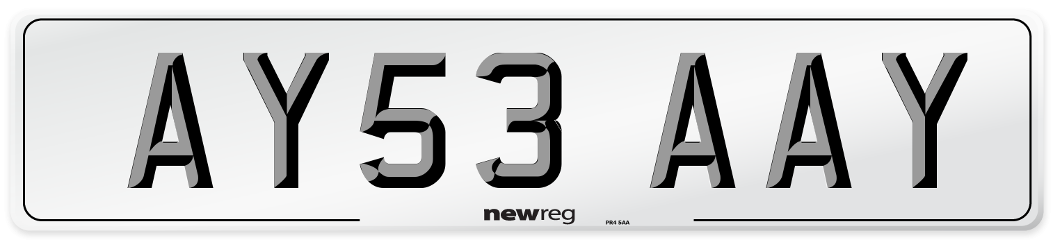 AY53 AAY Number Plate from New Reg
